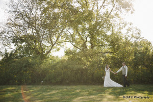 bride and groom outdoors photo spot