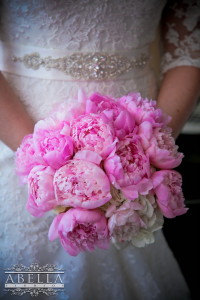 wedding bouquet pink peonies