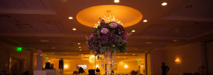 windsor ballroom purple roses centerpiece