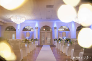 indoor ballroom wedding ceremony
