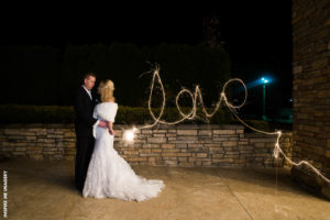love written with sparklers
